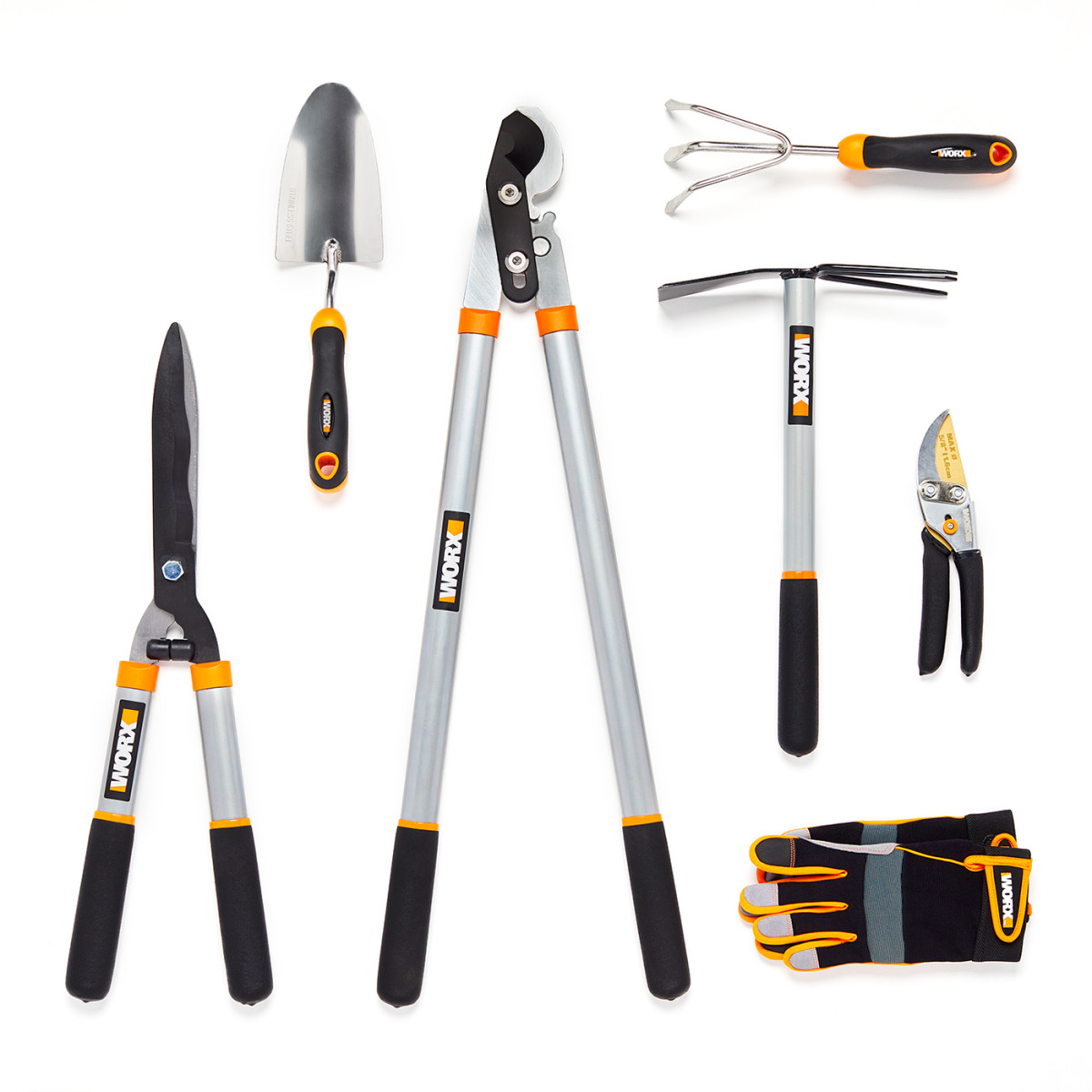 e-commerce product photography of garden tool set on white background for amazon website.